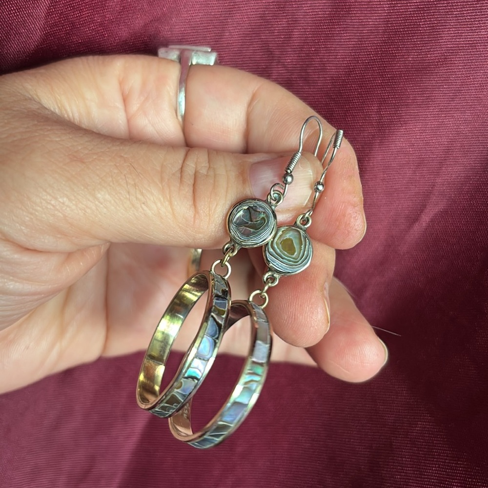 FINAL PRICE🔥Alpaca Mexico Elegant Silver and Abalone Earrings